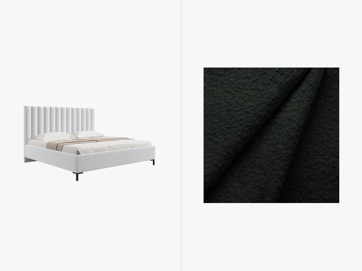 Letto Contenitore con Testata Allison - Nero 180x200