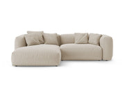 Divano Angolare Sinistro con Funzione Letto, "Martina", 4 Posti, 280x170x75 - Beige Chiaro