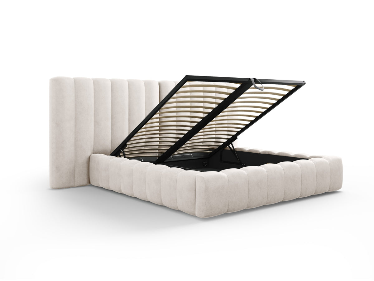 Letto contenitore con testiera doppia, "Kelp", 230x350x100