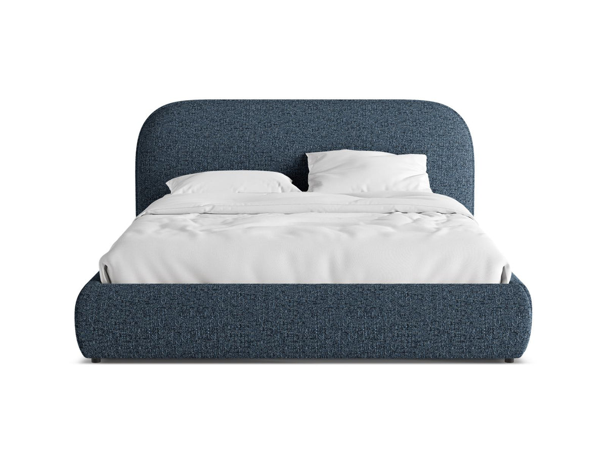 Letto Contenitore con Testata Murada - Blu Mélange 200x200