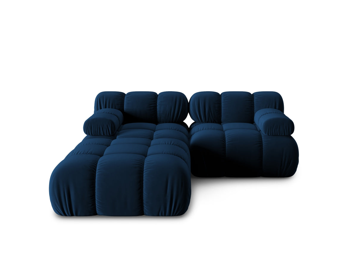 Divano Modulare in Velluto, "Bellis", 3 Posti, 188x188x70 - Blu Royal