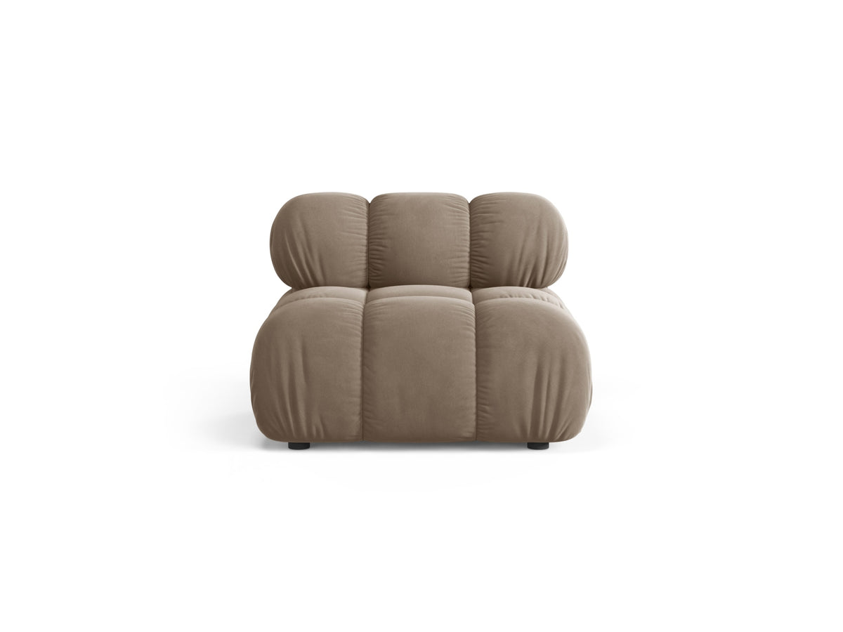 Modulo senza Braccioli in Velluto, "Bellis", 1 Posto, 94x94x70 - Cappuccino
