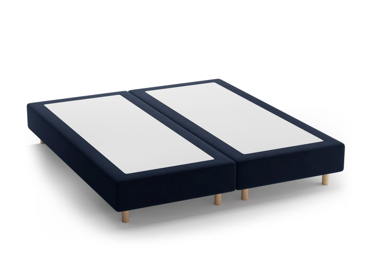 Base Letto Whale Gambe legno di faggio naturale - Blu Scuro 140x200