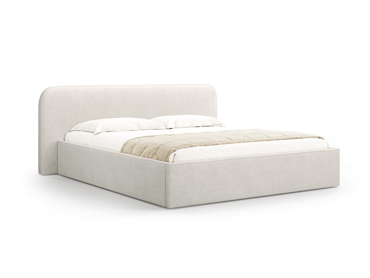 Letto Contenitore con Testata Elizabeth - Grigio Beige Mélange 180x200