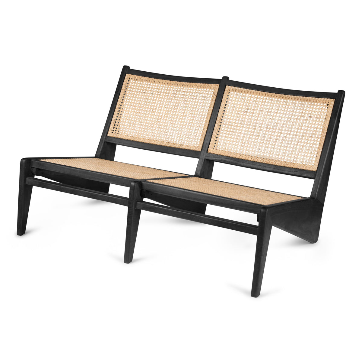 Divanetto Kangaroo Chair Bench 2 posti - Charcoal Black - Pierre Jeanneret Edition