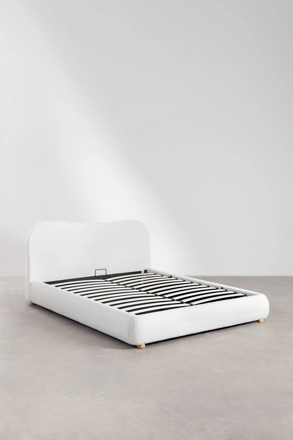 Winselet - Letto con contenitore imbottito verde, beige, bianco