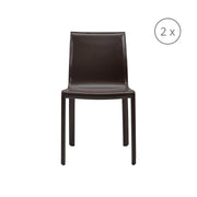 set di 2 sedie da pranzo lusaka marrone scuro