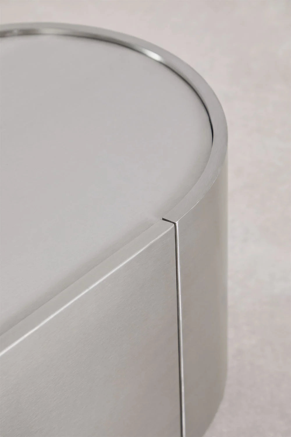 Mobile TV 180x40 cm in acciaio inox e travertino Luena