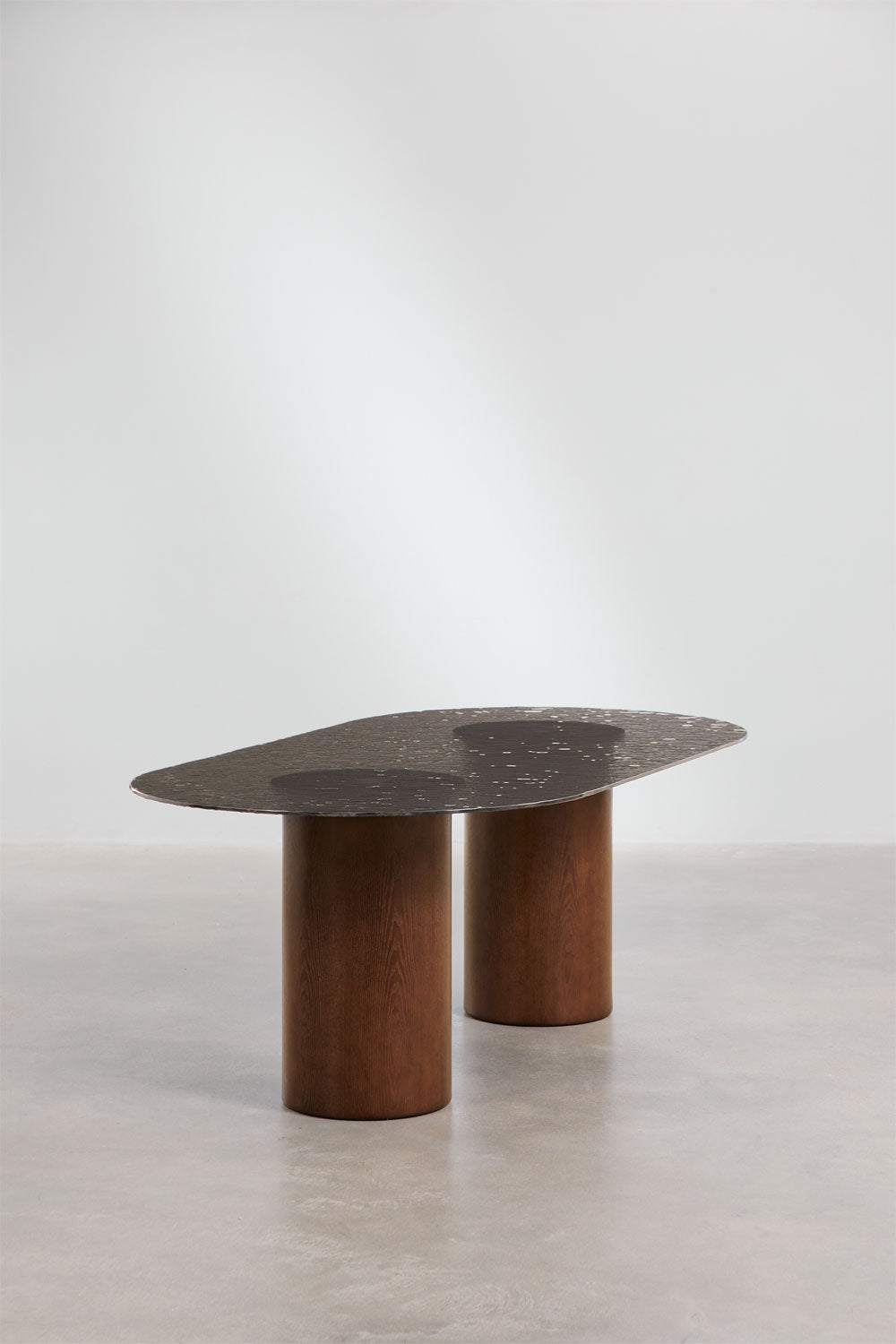 Asgri - Tavolo da pranzo ovale 220x110 cm in vetro temperato e MDF