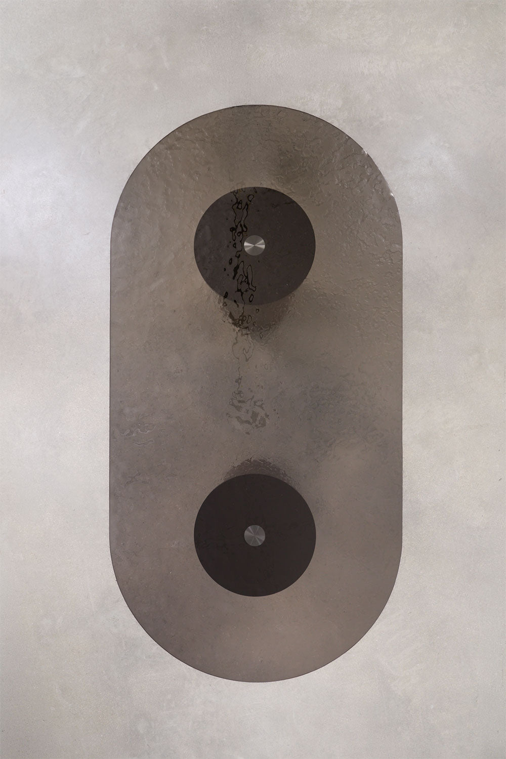 Asgri - Tavolo da pranzo ovale 220x110 cm in vetro temperato e MDF