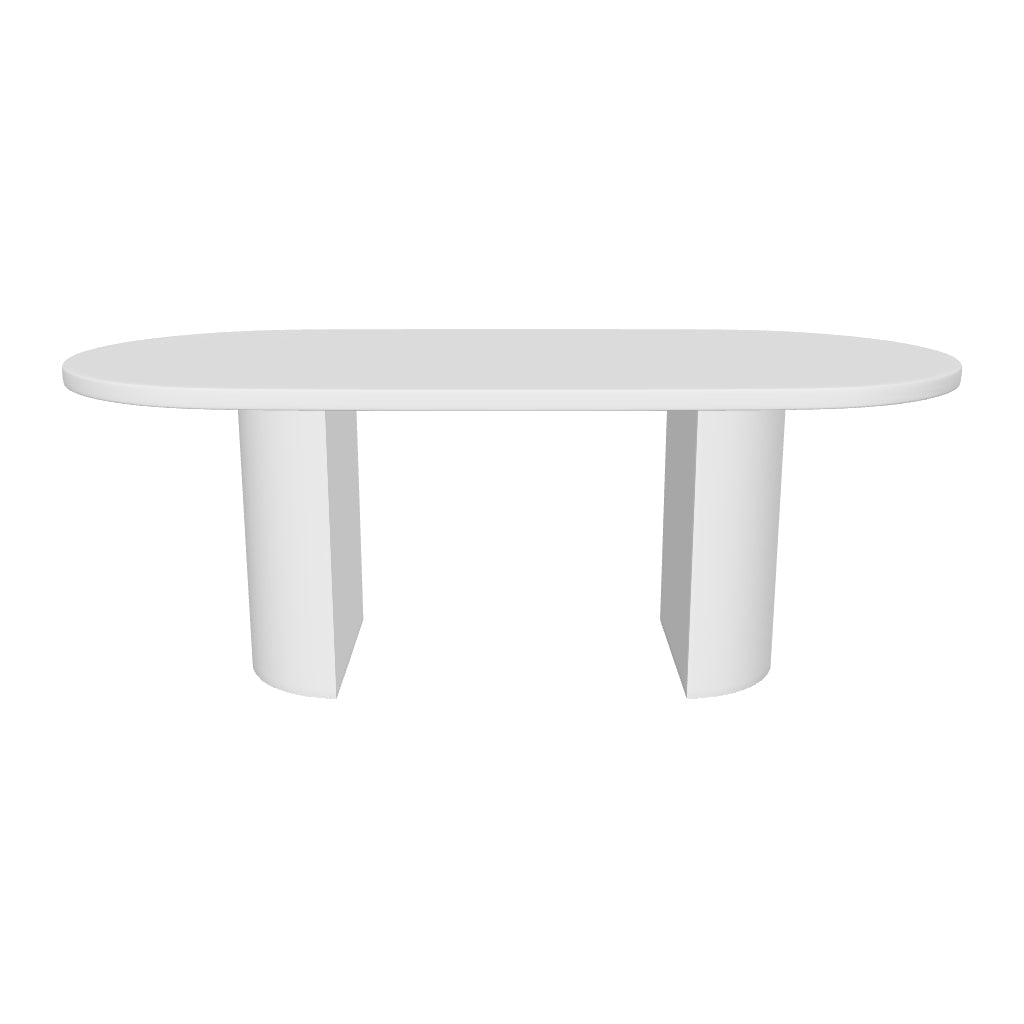 Table Nealy en MDF laqué finition écru 240 x 100 cm