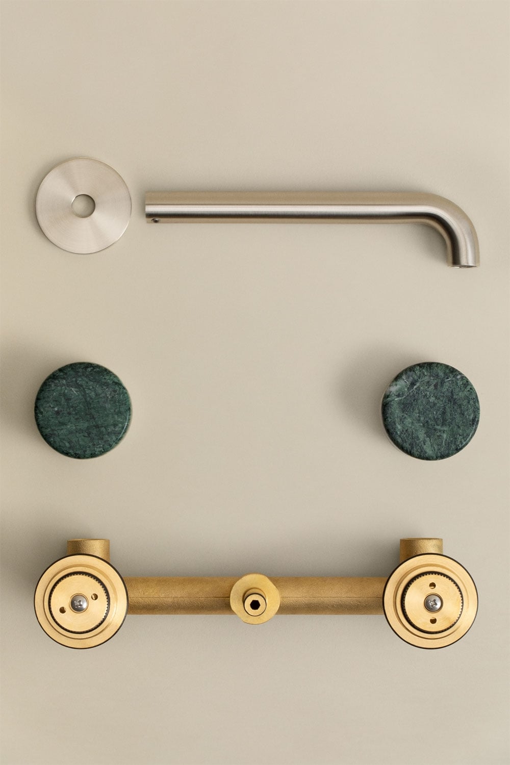 Gilstoin - Rubinetto da lavabo a incasso in ottone e pietra naturale
