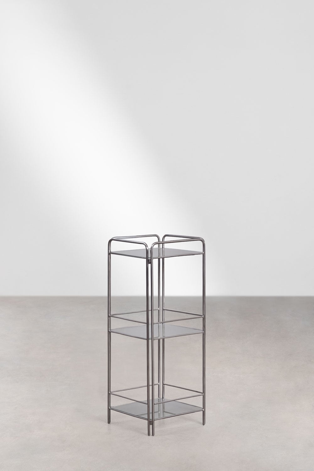 Idunai - Scaffale da bagno 30x80 cm in acciaio inox e vetro