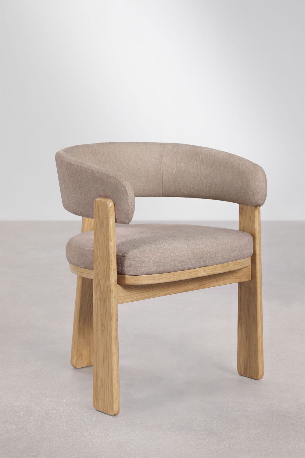 Carbalis - Sedia da pranzo con braccioli imbottita e in legno di rovere (Set di 2)