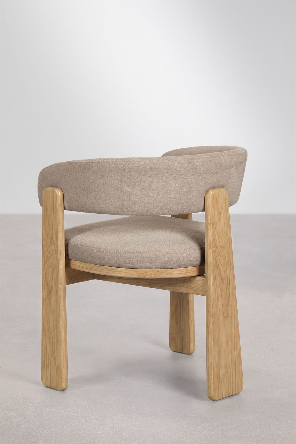 Carbalis - Sedia da pranzo con braccioli imbottita e in legno di rovere (Set di 2)