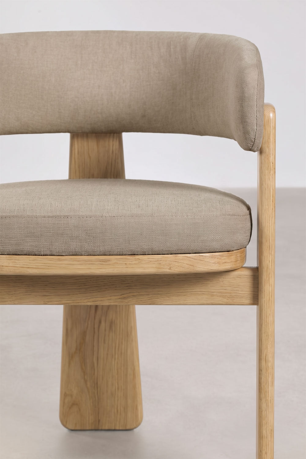Carbalis - Sedia da pranzo con braccioli imbottita e in legno di rovere (Set di 2)
