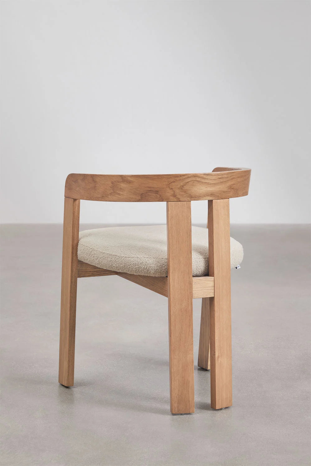 Yvone - Sedia da pranzo con braccioli in legno e rivestita