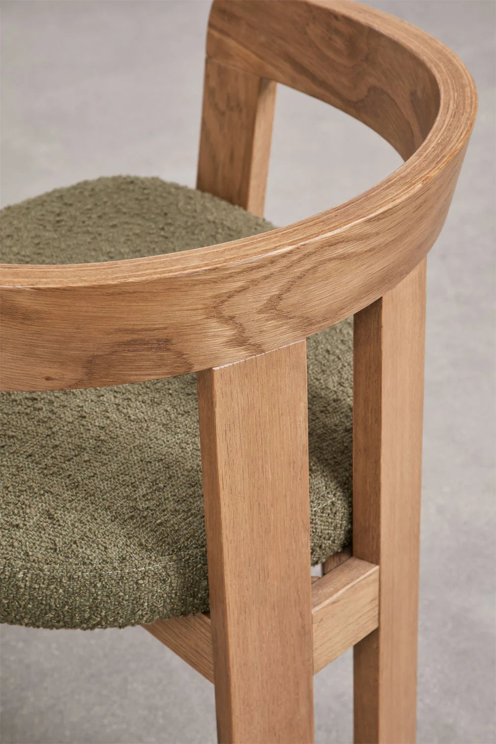 Yvone - Sedia da pranzo con braccioli in legno e rivestita