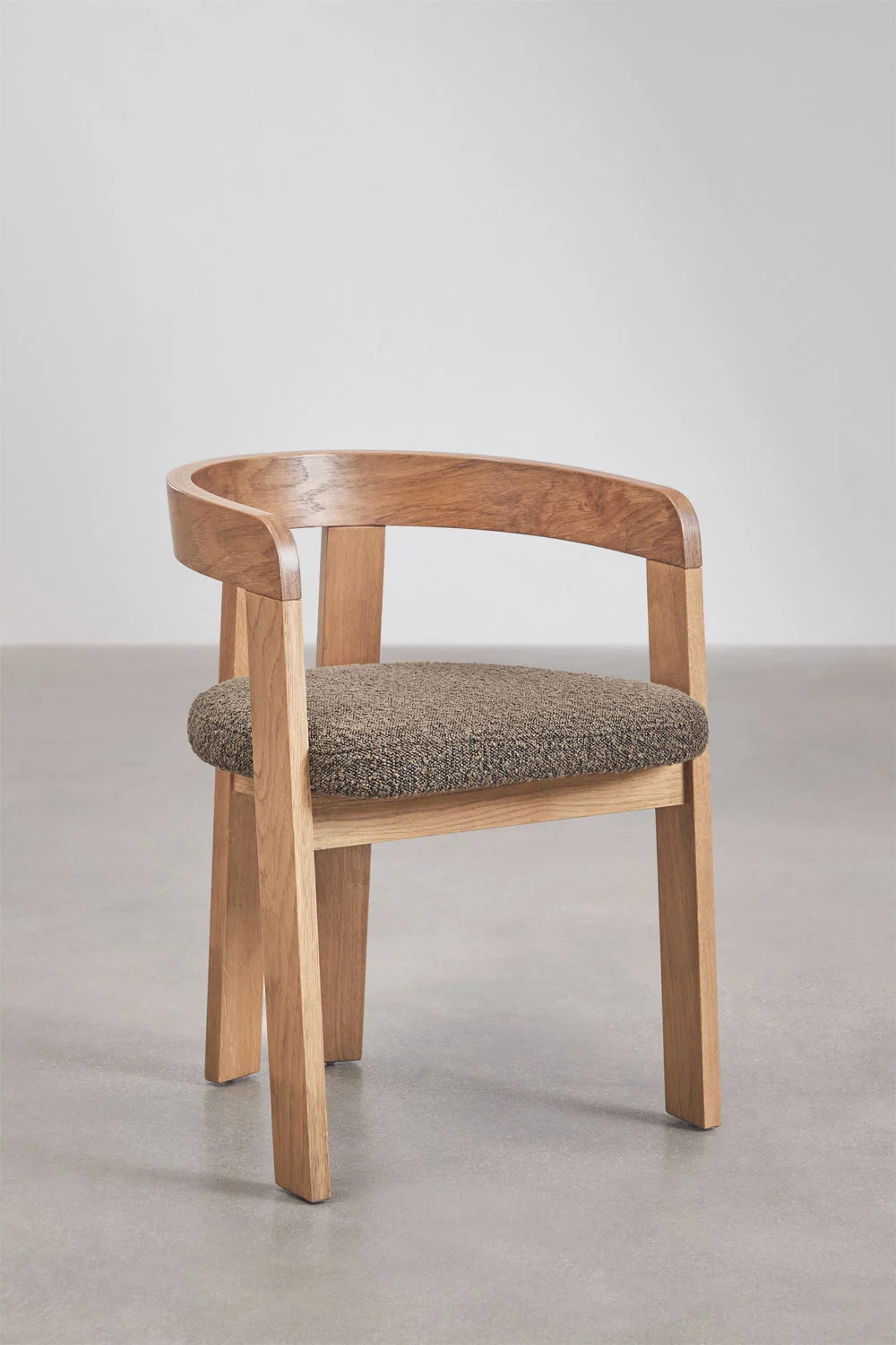 Yvone - Sedia da pranzo con braccioli in legno e rivestita