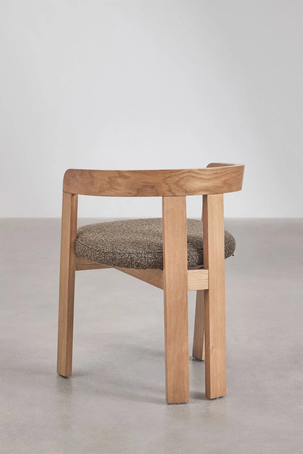 Yvone - Sedia da pranzo con braccioli in legno e rivestita
