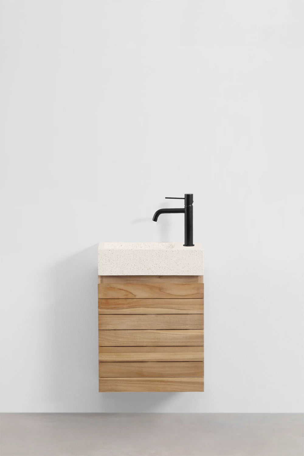 Set Arredo Bagno in Legno Teak con Lavabo Integrato in Cemento Napier