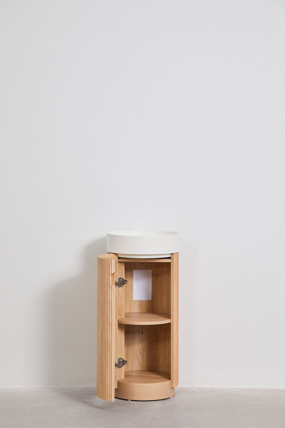 Freia - Set mobile bagno a colonna Ø40 cm con lavabo integrato