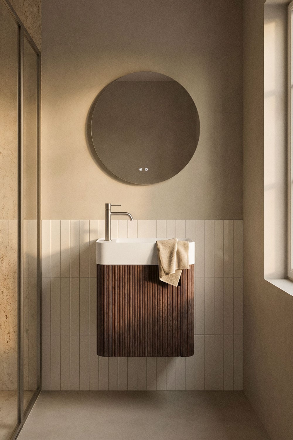 Aizea - Set mobile bagno sospeso 45x25 cm con lavabo integrato