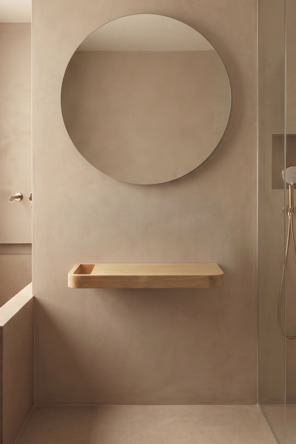 Neill - Mobile bagno sospeso 70x45 cm in legno di teak