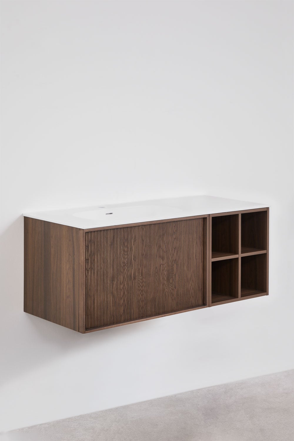 Endika - Set mobile bagno sospeso 120x50 cm con lavabo integrato
