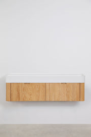 Saioa - Set mobile bagno sospeso 130x45 cm con lavabo integrato