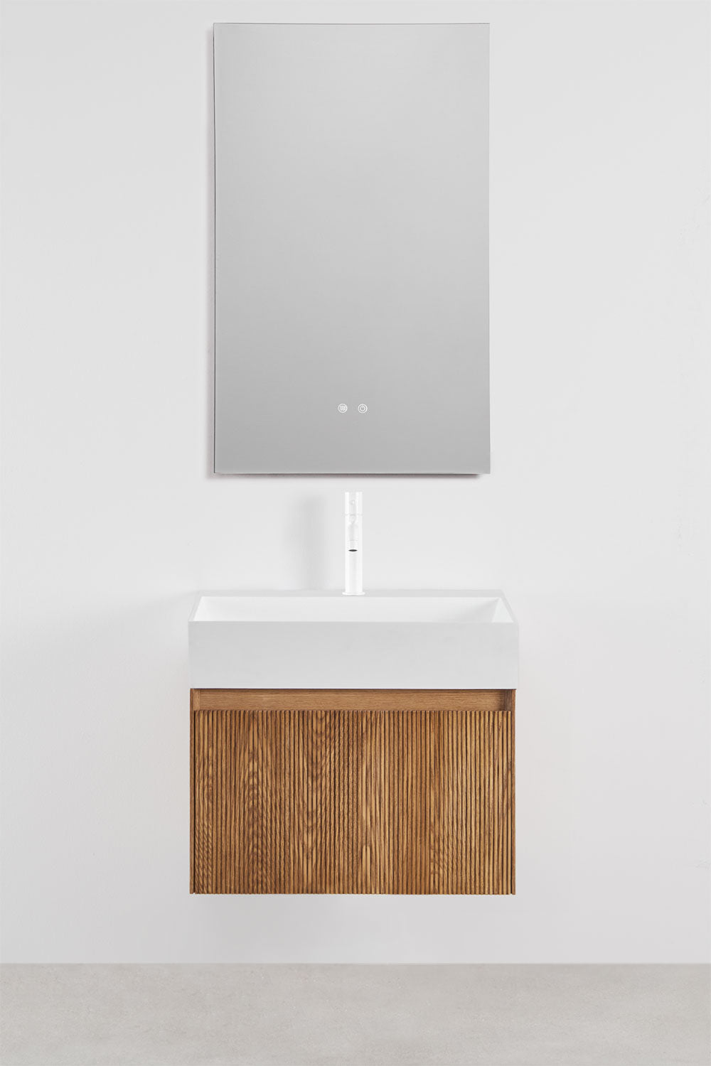 Aldeia - Set di mobili da bagno sospesi in legno con lavabo integrato