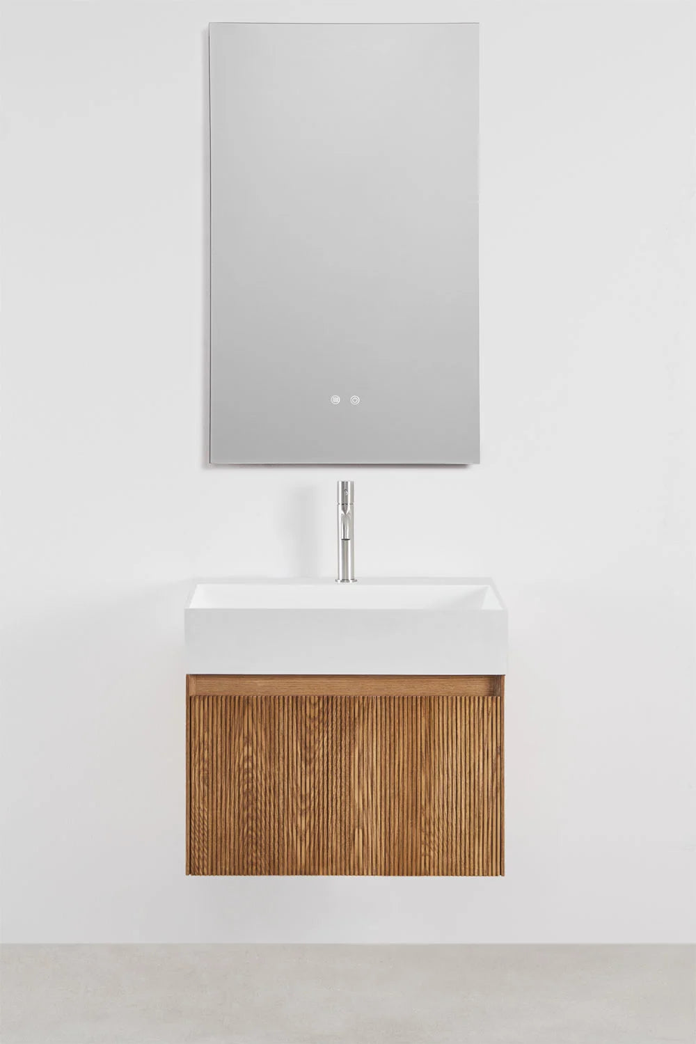 Aldeia - Set di mobili da bagno sospesi in legno con lavabo integrato