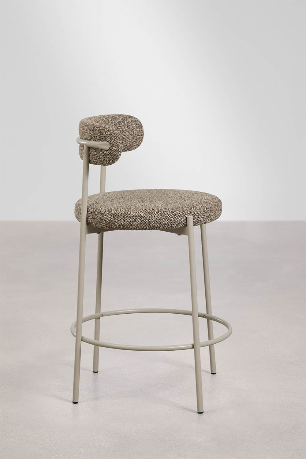 Brim - Sgabello alto con schienale in bouclé (Set di 2)