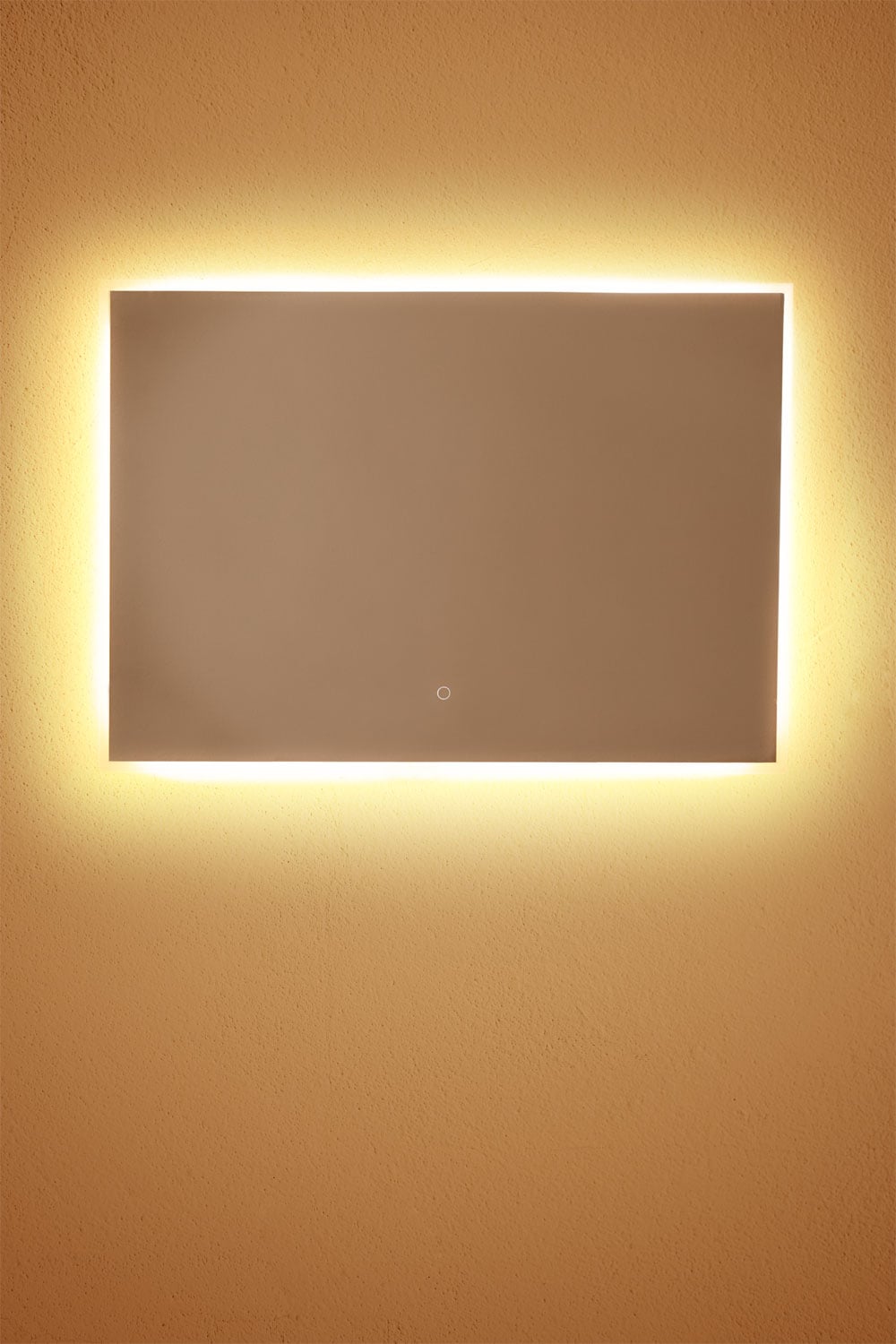 Riben - Specchio da bagno rettangolare con luce LED e antiappannamento