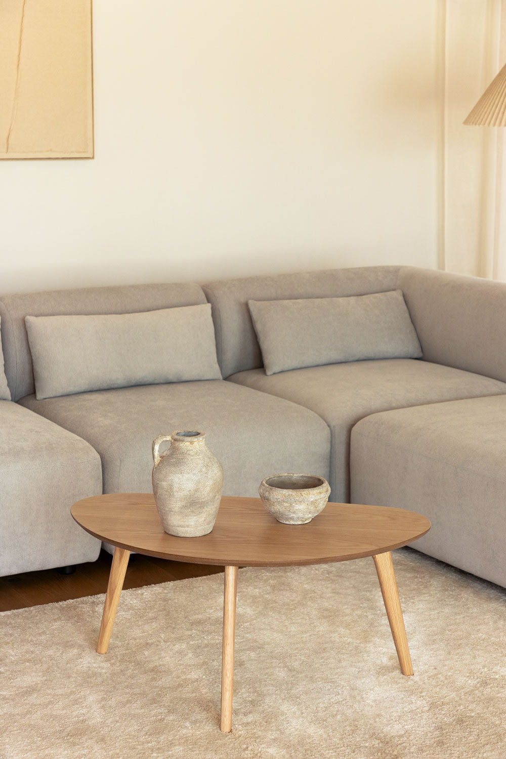 Yavik - Tavolino in MDF e legno di rovere