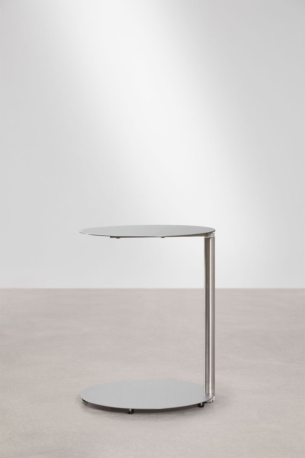 Geninda - Tavolino laterale rotondo Ø40 cm in acciaio inox