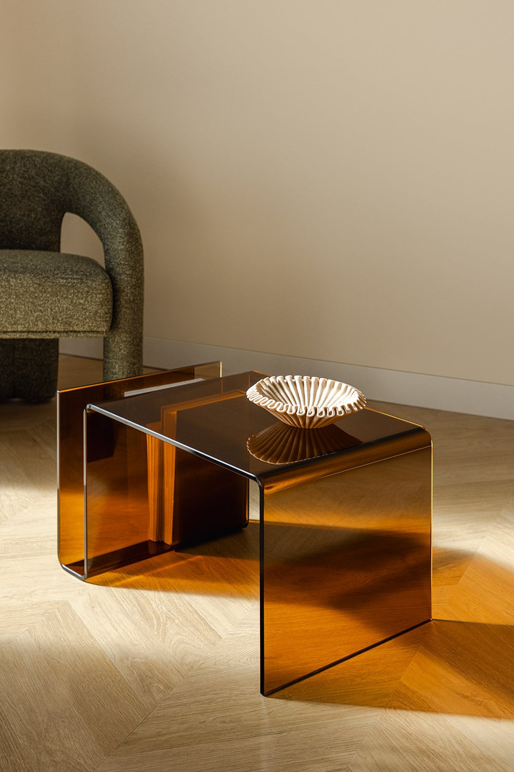 Diora - Tavolino rettangolare 40x35 cm in vetro