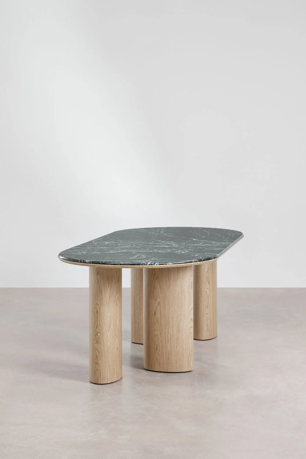Dayana - Tavolo da pranzo ovale 220x100 cm in MDF e marmo