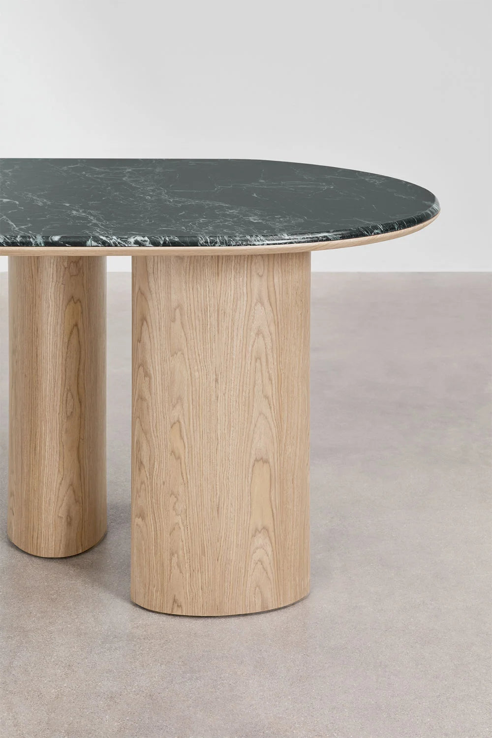 Dayana - Tavolo da pranzo ovale 220x100 cm in MDF e marmo