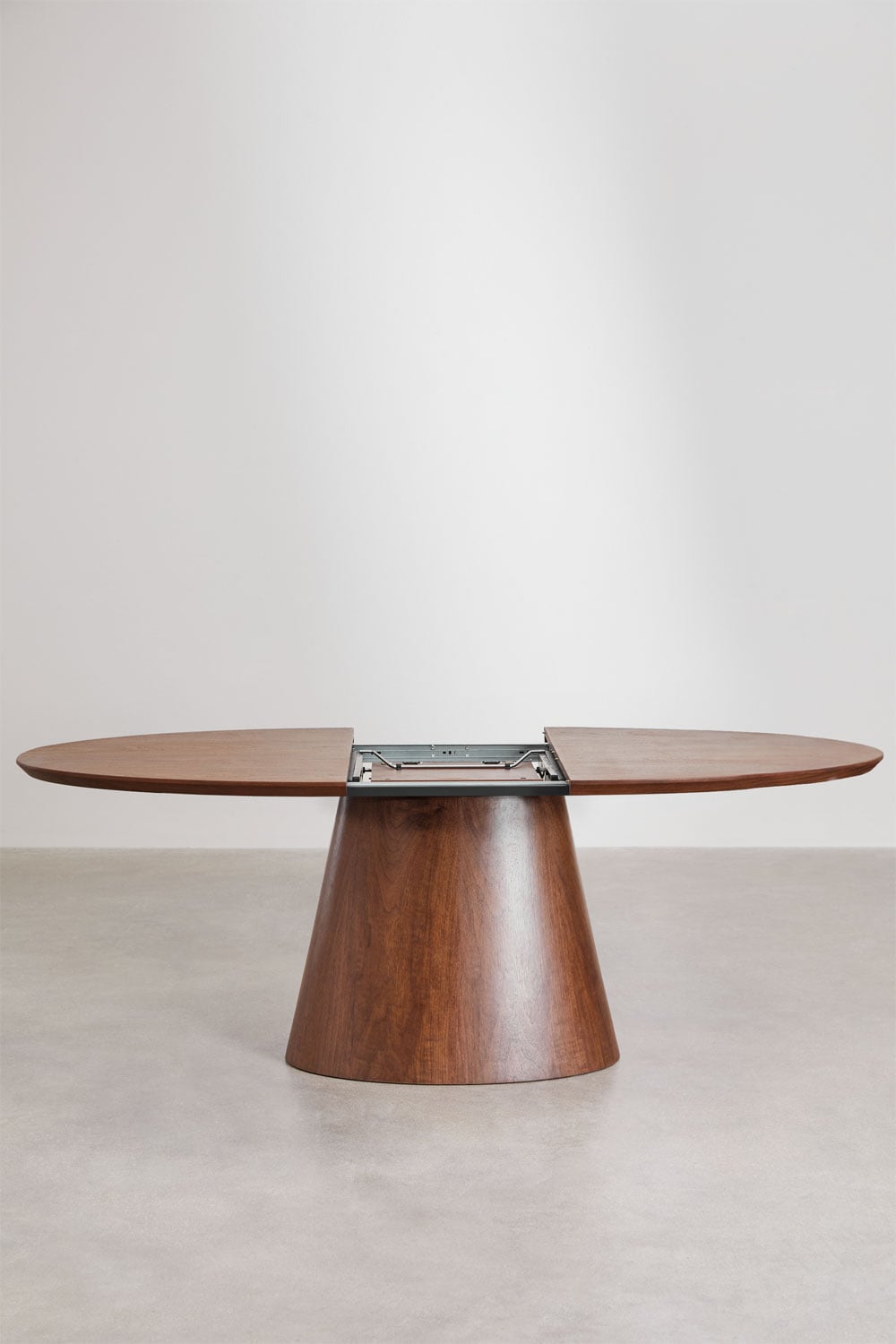 Gala - Tavolo da pranzo ovale allungabile 160-200x100 cm in impiallacciatura di noce