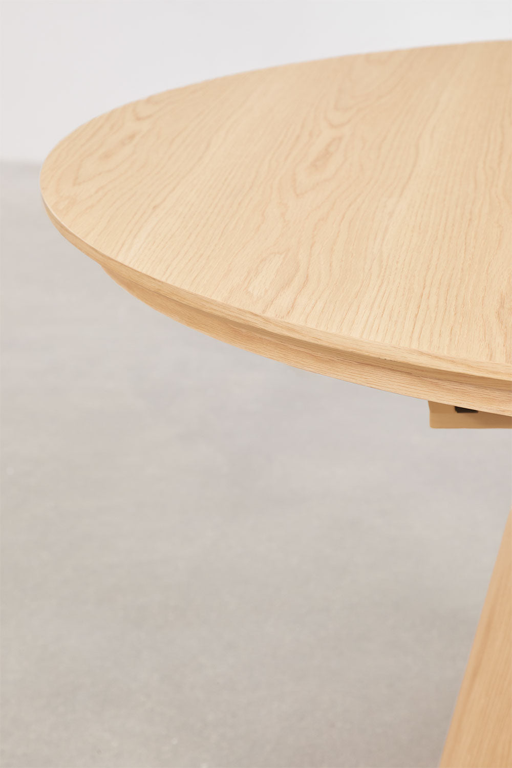 Montana - Tavolo da pranzo rotondo allungabile 120-160 cm in impiallacciatura di rovere